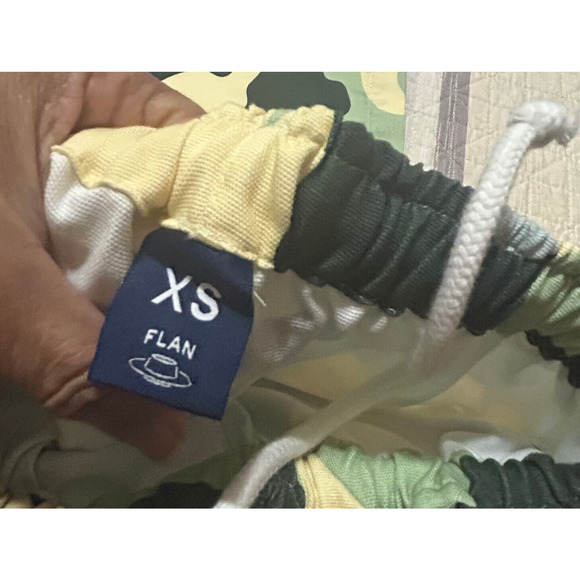 Flan Labs Roquefort Wide Leg Pants Mens XS-S Green Camo Canvas Drawstring - Picture 5 of 10